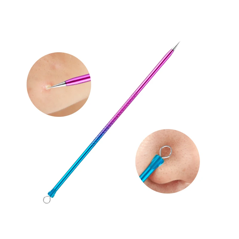 3pcs/set colored Acne needle acne extractor set bending curved scorpion facial care tool to blackhead remover | Красота и здоровье