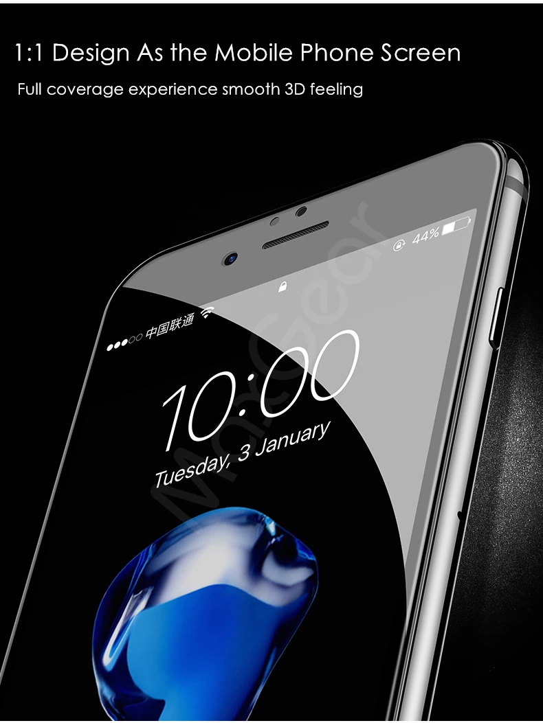 Закаленное стекло MaxGear с полным покрытием для iPhone 6 6s 8 Plus защита экрана из