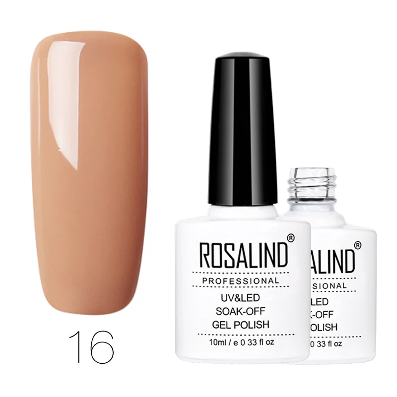 16 ROSALIND гель лак 10 мл 01-58 чистые цвета УФ-гель для ногтей Vernis Полупостоянный УФ-прайм для нейл-арта набор для Maincure - Цвет: 16