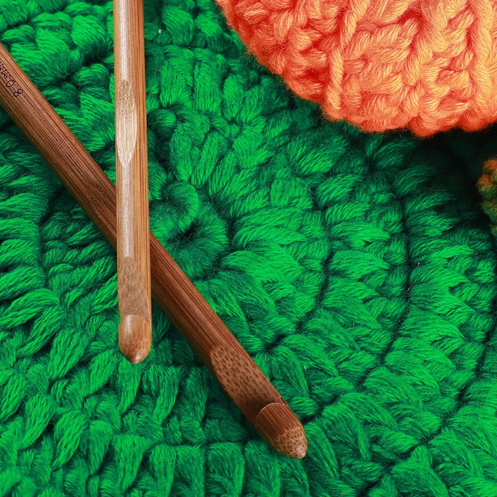 12 Pcs Bamboo Crochet Hook Set Multi-Size Multifunction Crafts Knitting Tools Household DIY Knitting Needles Handle Knitting Set