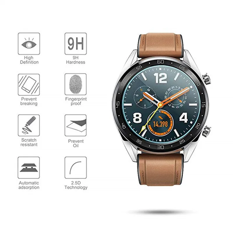 2 шт., закаленное стекло для huawei Watch GT 46 мм 42 мм, Защитная пленка для экрана, защита от взрыва и царапин