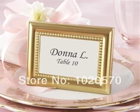 beaded golden metal photo frame place card holder wedding party gifts valentines day favors 100pcslot free shipping