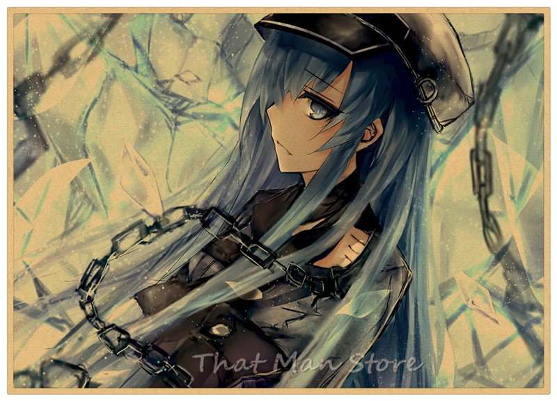 Akame ga KILL! Настенные наклейки Night Raid Tatsumi Mine Leone Sheele Bulat плакат из крафт бумаги