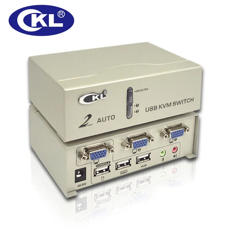 Квм-переключатель CKL с 2 портами USB VGA поддержка аудио автоматическое сканирование