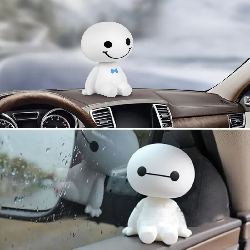 Автомобильный орнамент Симпатичный робот с вибрирующей головкой Baymax кукла