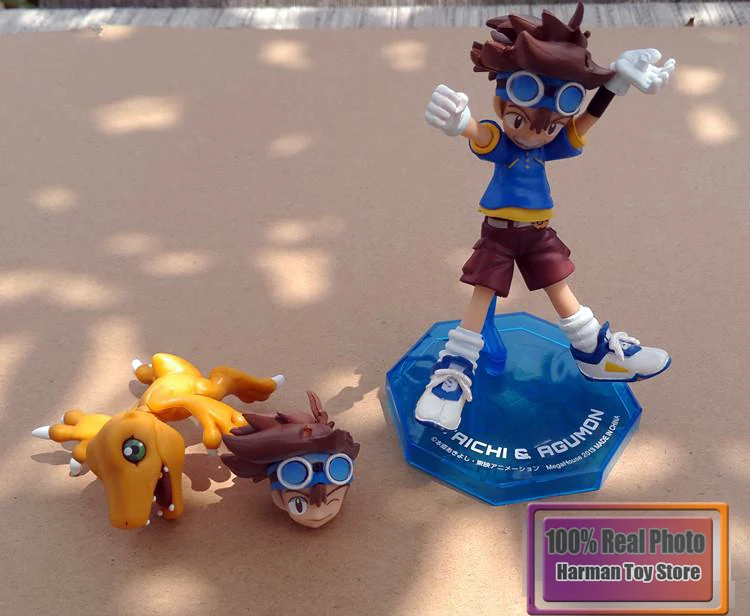 Фигурка из японского аниме Приключения Digimon 11 см YAGAMI TAICHI &amp Agumon/ишида Ямато Gabumon
