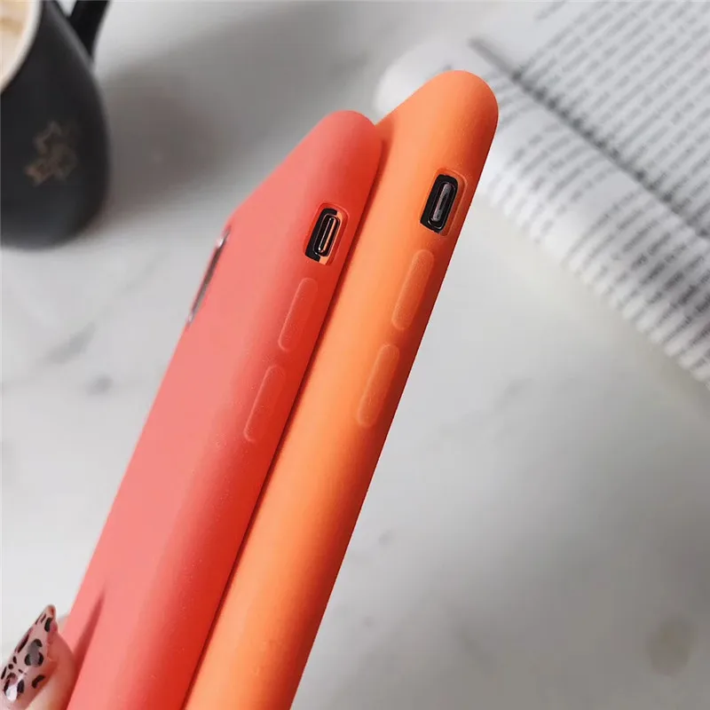 LACK Модный ретро оранжевый чехол для iPhone XS Max XR X 8 7 6S 6 Plus задняя крышка роскошный мягкий чехол из TPU Capa.