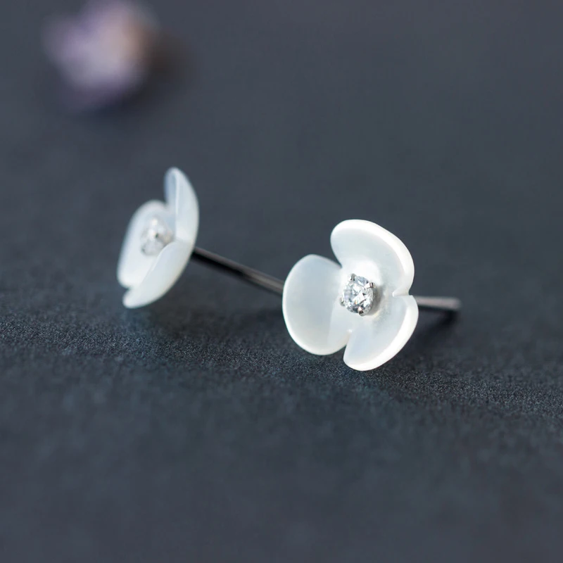 Женские серьги гвоздики в виде ракушек Корейском стиле|earrings earring|silver earringssterling silver