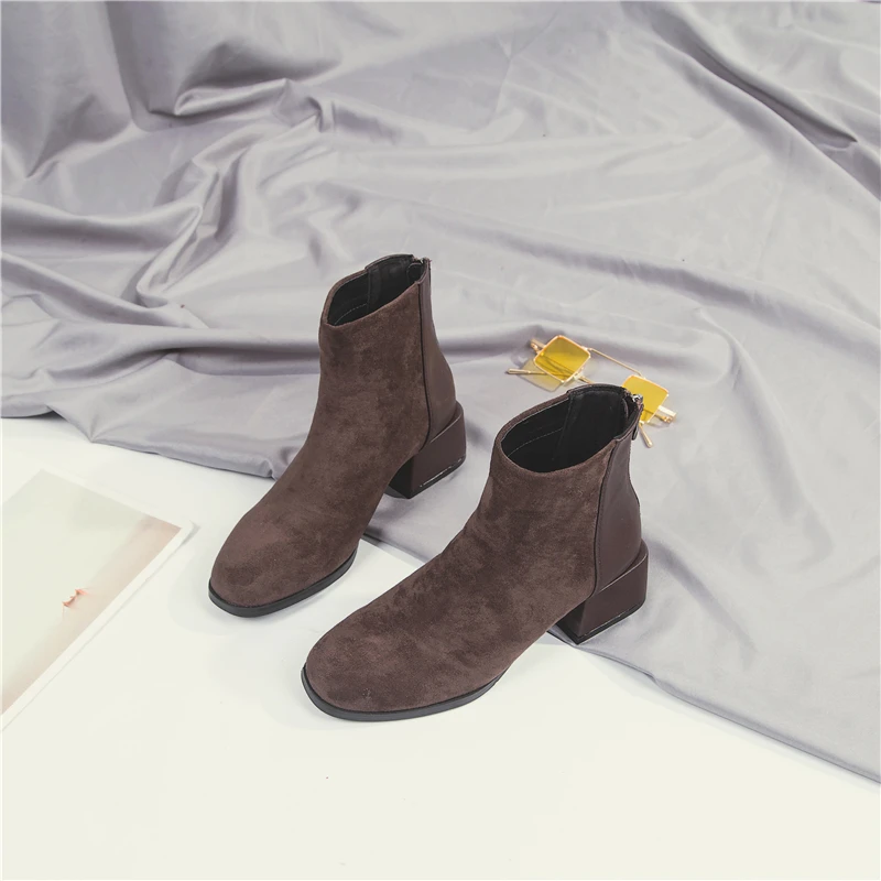 2018 Autumn Winter New Martin Boots fashion women's ankle boots comfortable thick with girls booties zapatos de mujer size35-39 | Обувь