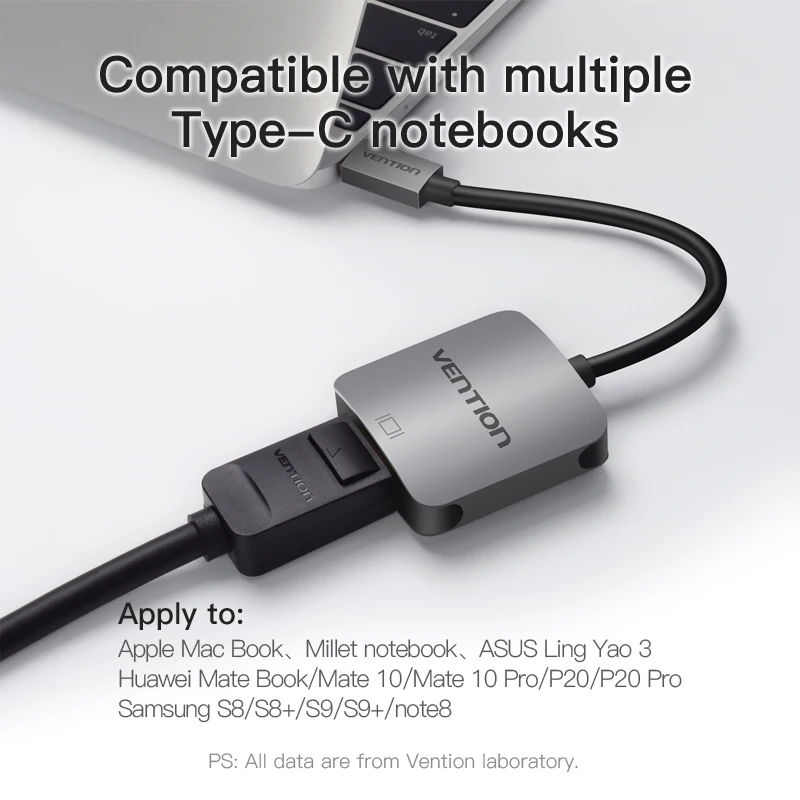 Vention USB C DisplayPort Кабель 3 1 Тип DP адаптер Поддержка 4 К для samsung Galaxy S9/S8 huawei Коврики 10 Pro