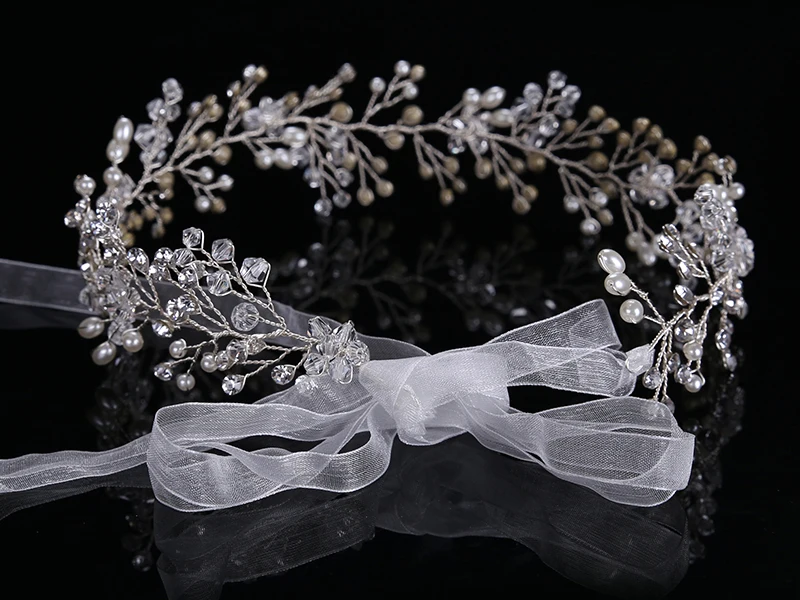 Женские свадебные украшения ручной работы элегантные Стразы с цветами и