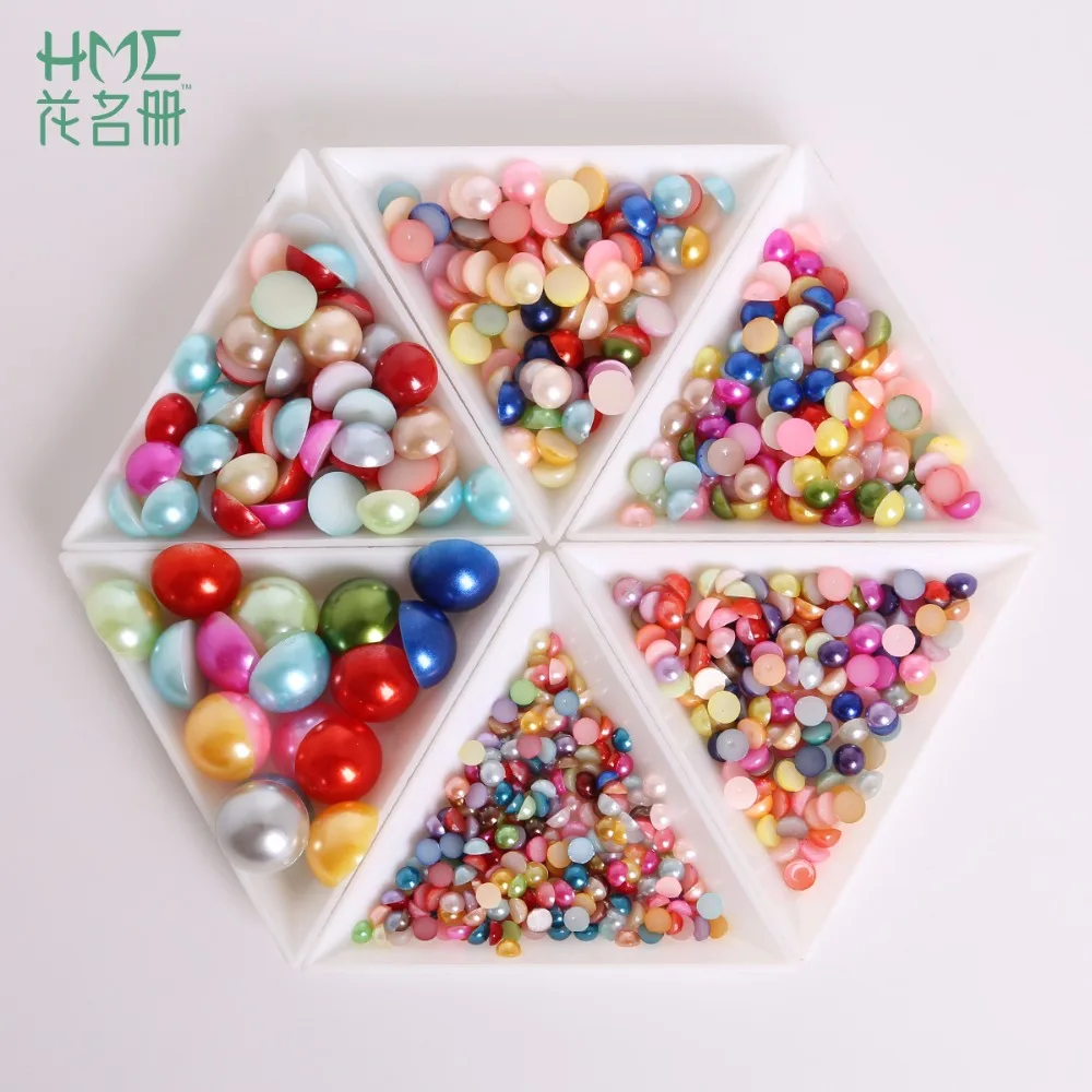 Бусины из искусственного жемчуга ABS разный размер 50 1000 шт./пакет полукруглые