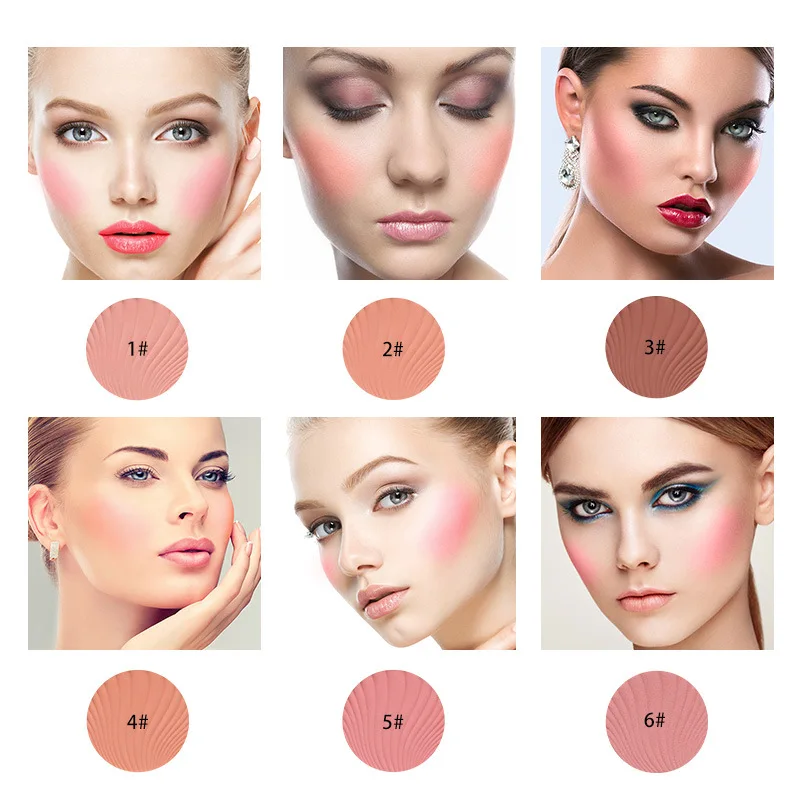 MISS ROSE, палитра румян для макияжа, 6 цветов, для лица, минеральный пигмент, румяна, пудра, Cosmestics, профессиональная палитра, румяна, контурные тени