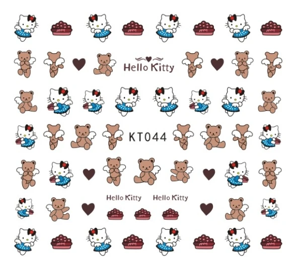 Новые 5 простыни 15 тип детей KT Cat Прекрасный наклейки для ногтей Дизайн клейкие стикеры 3D на ногти Nail Art Наклейки Makep дизайн аксессуары