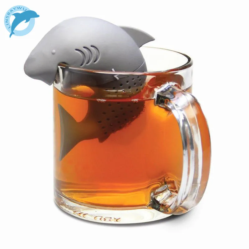 

Фильтр LINSBAYWUSilicone для заваривания чая в виде акулы, ситечко для листьев, травяной фильтр для специй, диффузор, чайные пакеты для чая и кофе, по...