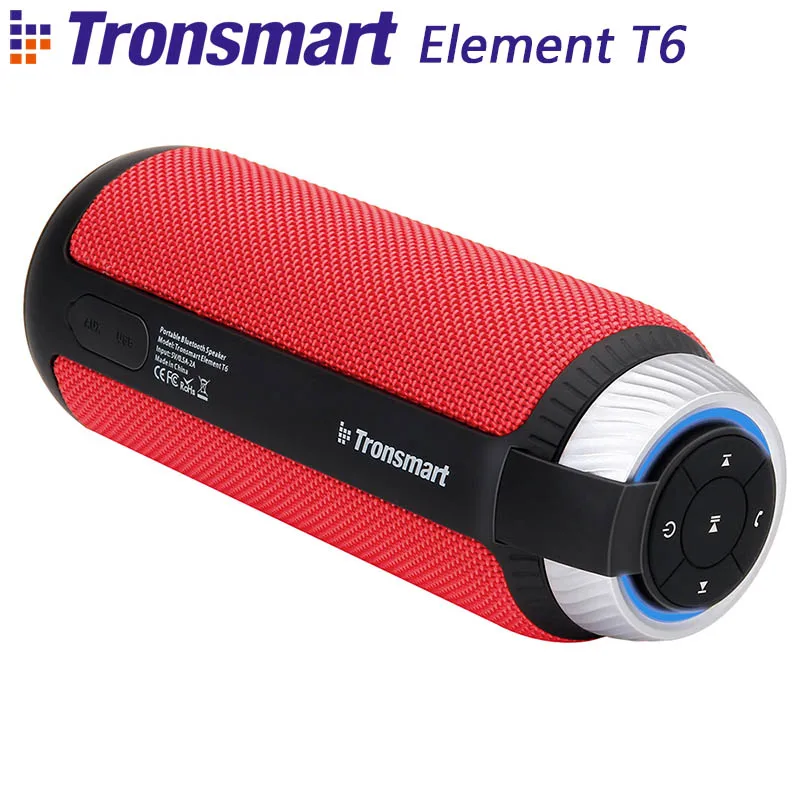 Red speaker Tronsmart Element T6 Bluetooth динамик портативный беспроводной динамик с 360 градусов стерео звук для IOS Android Xiaomi плеер - Цвет: Red speaker