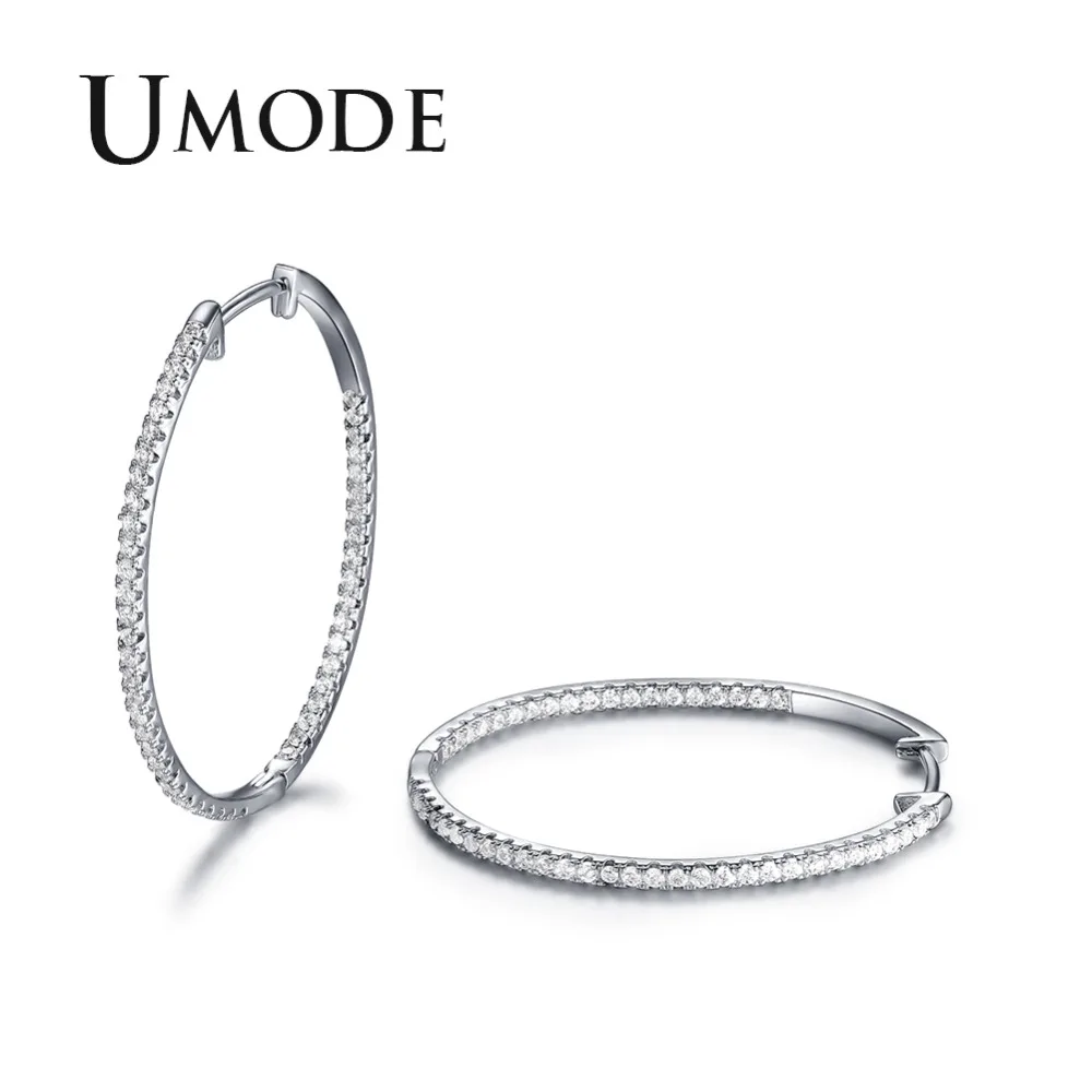 UMODE CZ белые золотистые серьги-кольца для женщин крошечные проложили CZ Кристалл Pendientes Mujer Moda Новая Мода Bijoux AUE0357