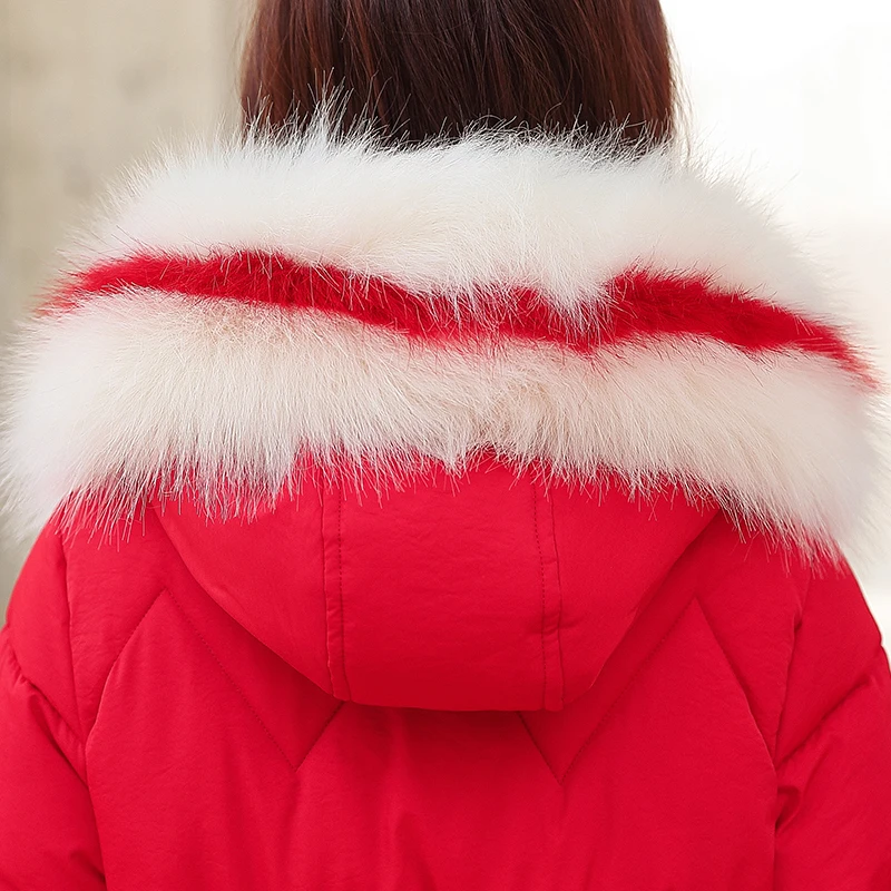 Winter parkas jackets new women's coats elegant fashion fur collar hooded thick long jacket winter snow coat parkas jackets