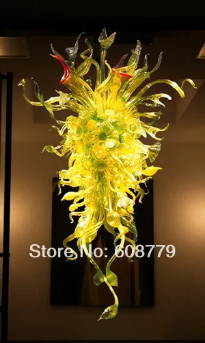 Новейший стиль Роскошная Современная желтая люстра из муранского стекла ручной