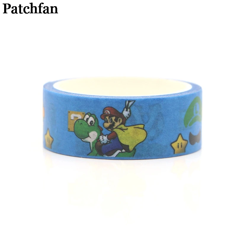 Patchfan Супер Марио Забавный мультфильм альбом книга DIY Скрапбукинг дети клей васи маскировки клейкие ленты Печатный узор наклейки A2002