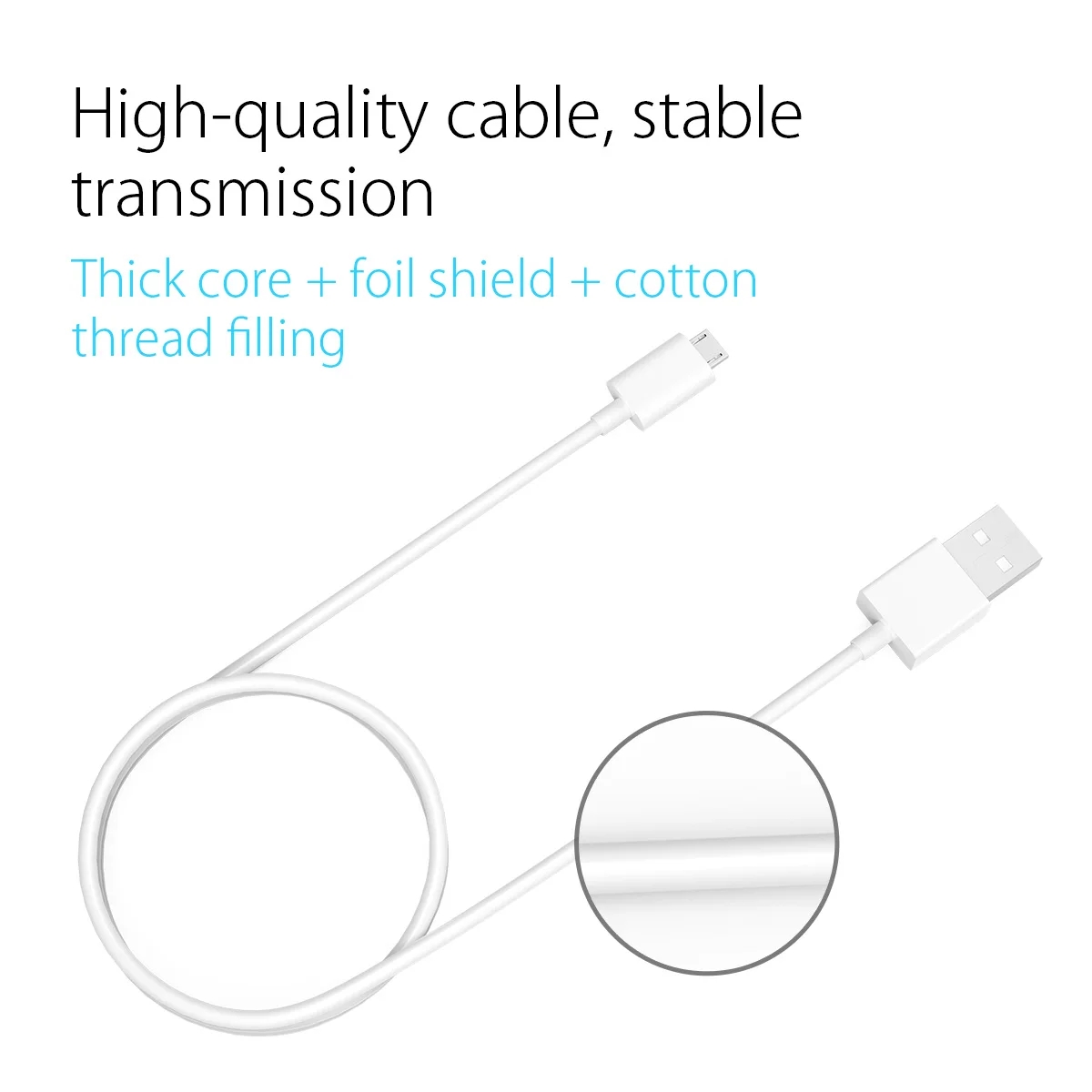 ORICO Micro USB 2,0 кабель для зарядки и передачи данных для samsung Galaxy Xiaomi HuaWei htc LG и других смартфонов 100 см 3 штуки
