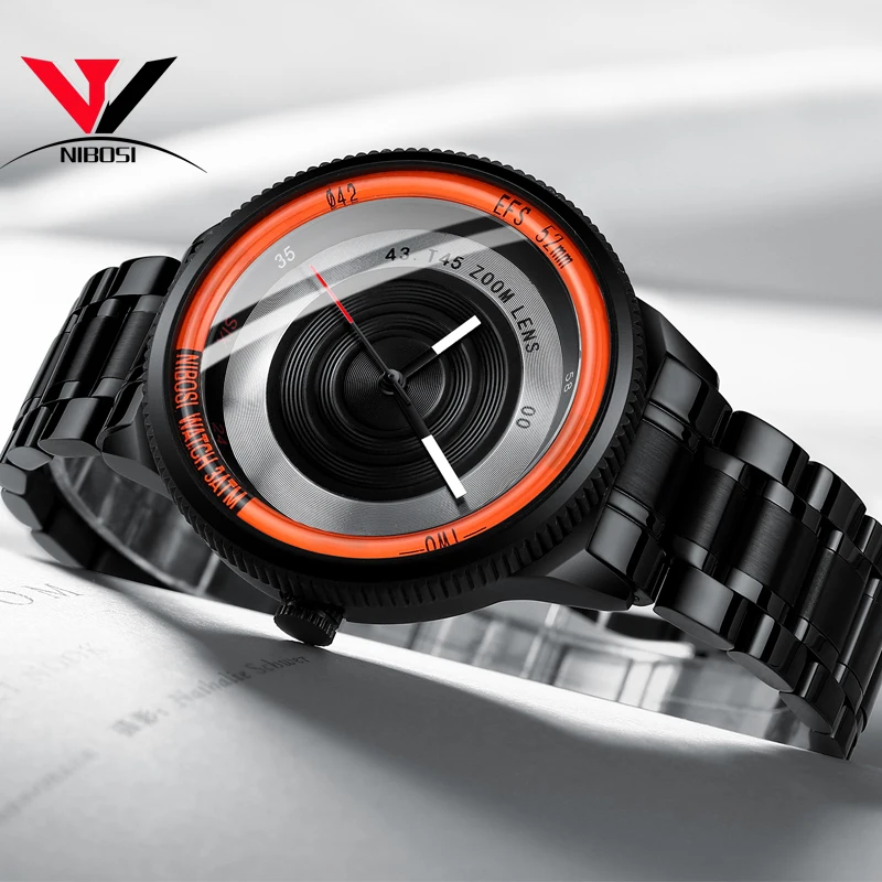 Мужские наручные часы NIBOSI роскошные брендовые водонепроницаемые аналоговые