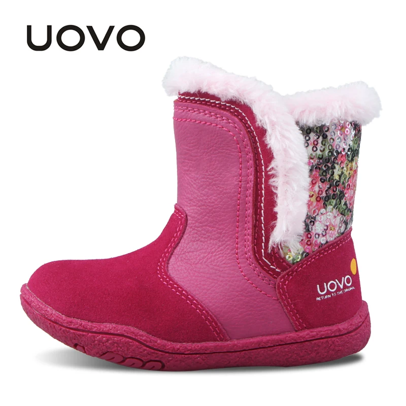 Uovo/зимние сапоги для девочек из овчины; детская зимняя обувь; шерстяные войлочные сапоги для детей