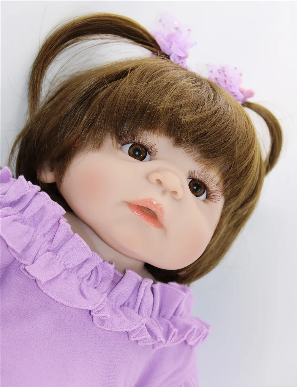 

Girl Bebes reborn 23"57cm full silicone reborn baby dolls toys gift BJD realista bonecas reborn corpo de silicone