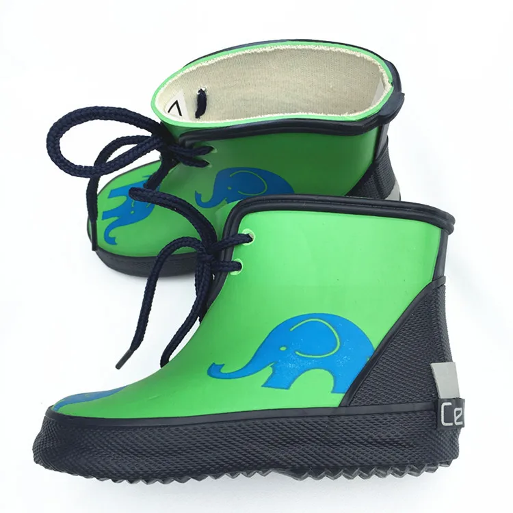 Children's Cute Rain Boots Natural Rubber Waterproof Non-slip Tube Boy and Girl Fashion Discount A84 | Детская одежда и обувь