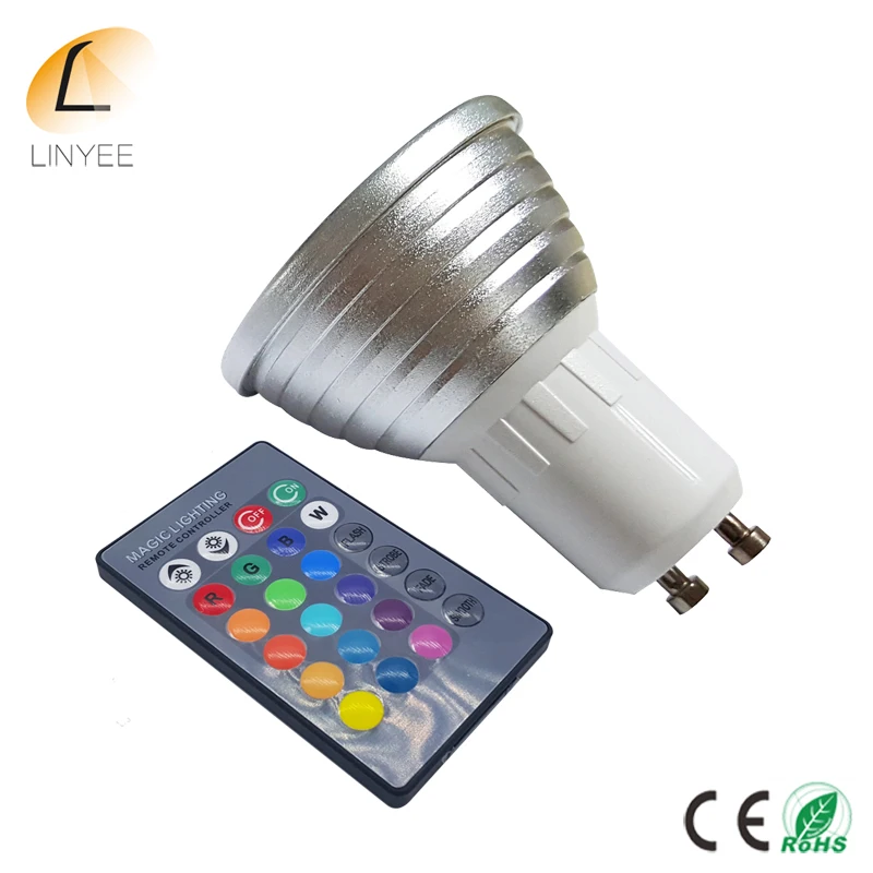 Светодиодная лампа GU10 RGB 16 цветов 5 Вт 10 шт.|gu10 60 led bulbs|lamp paintgu10 50w equivalent |