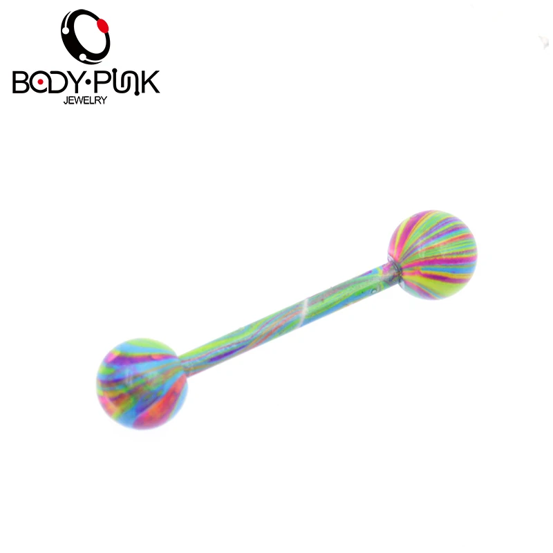 Тело Панк Горячие Продажи 1 комплект язык кольцо стержень из нержавеющей стали