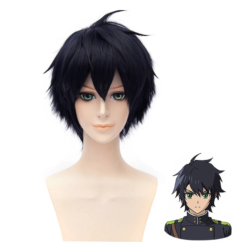 Аниме Серафим конца Yuichiro Hyakuya парик косплей костюм мужчины и женщины короткие
