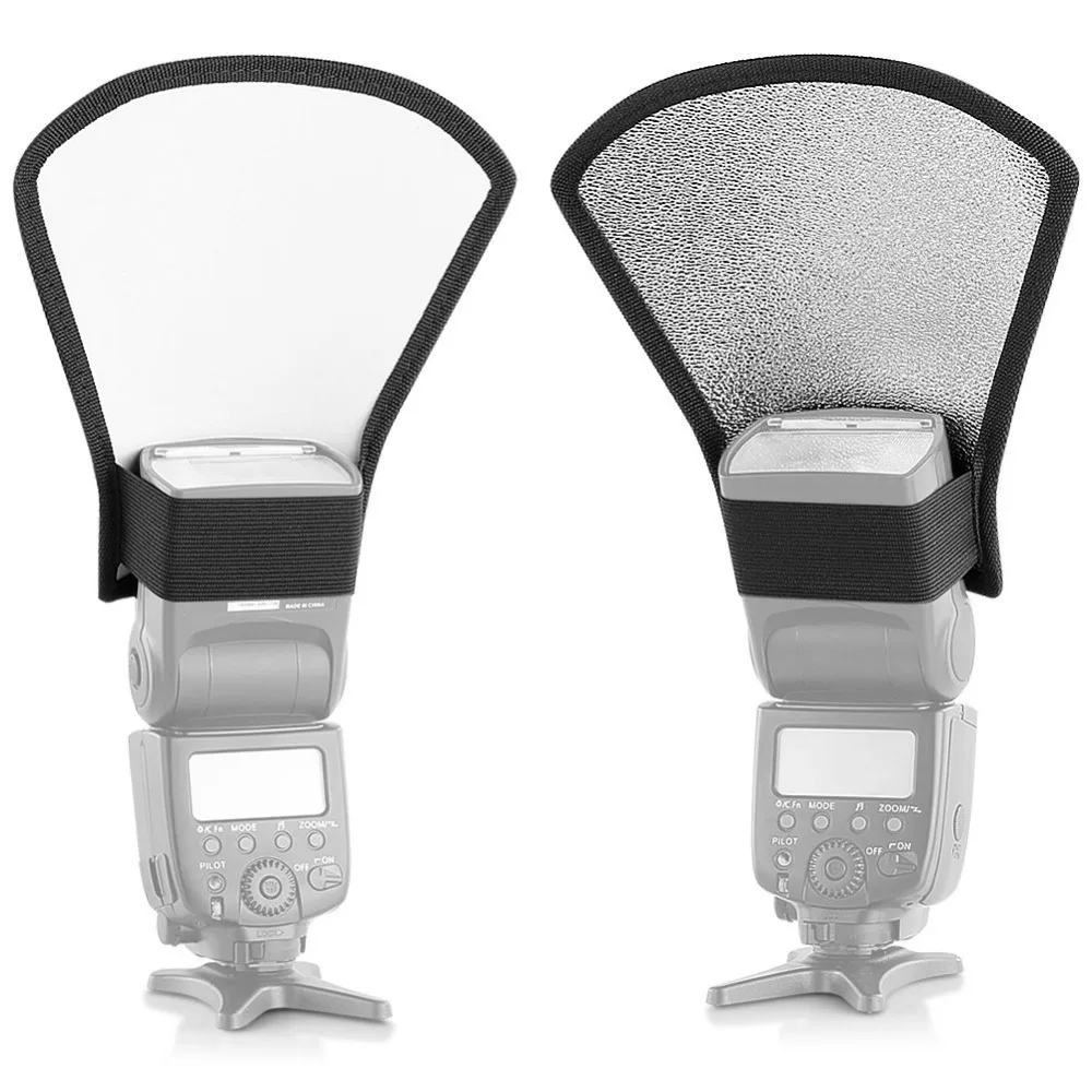 Рассеиватель Вспышки Neewer серебристый/белый отражатель для вспышки Nikon Speedlite SB-600/800/900/Canon 380EX/430EX/550EX/580EX/Vivita