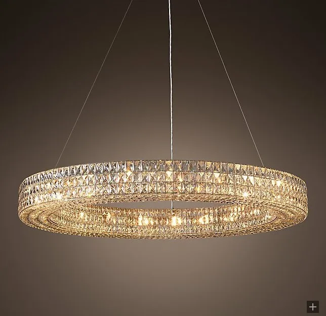 Led e14 Ретро АМЕРИКАНСКИЕ ЖЕЛЕЗНЫЕ хрустальные прозрачные круглые люстры