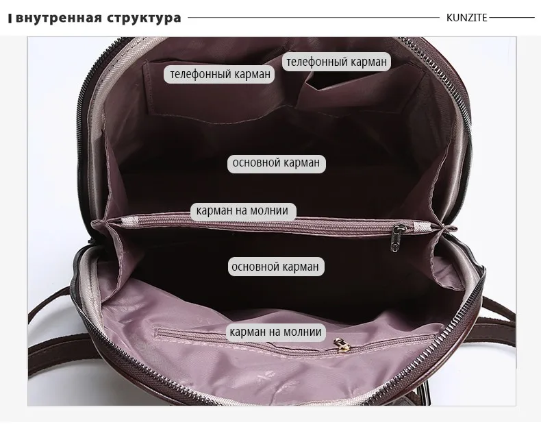 Кунцит Для женщин кожаный рюкзак Мода ретро Стиль ежедневно рюкзак для дам и девочек Повседневное большой Ёмкость Рюкзак Книга сумка