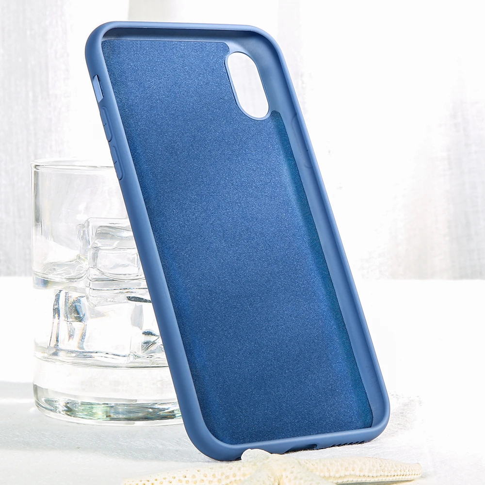 Оригинальный мягкий чехол из жидкого силикона для iPhone XR X XS 6 6s 7 8 защитный ТПУ MAX Plus