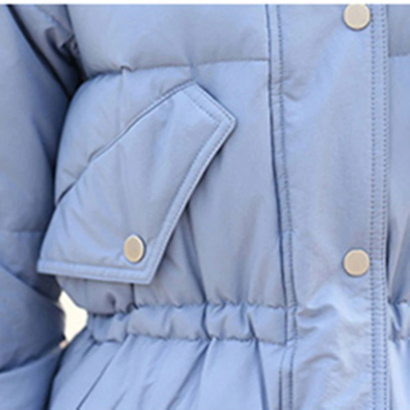 Новинка 2019 модное зимнее пуховое хлопковое пальто большой меховой воротник на