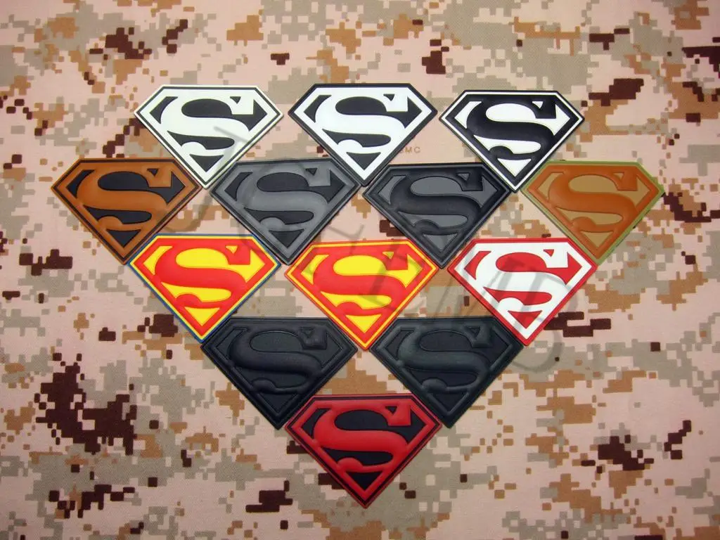 Мстители Супермен Супергерой логотип тактический боевой 3D ПВХ патч черный