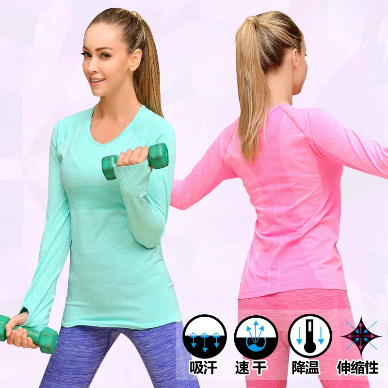 Фитнес-зал Футболка компрессионные колготки женские спортивные футболки для