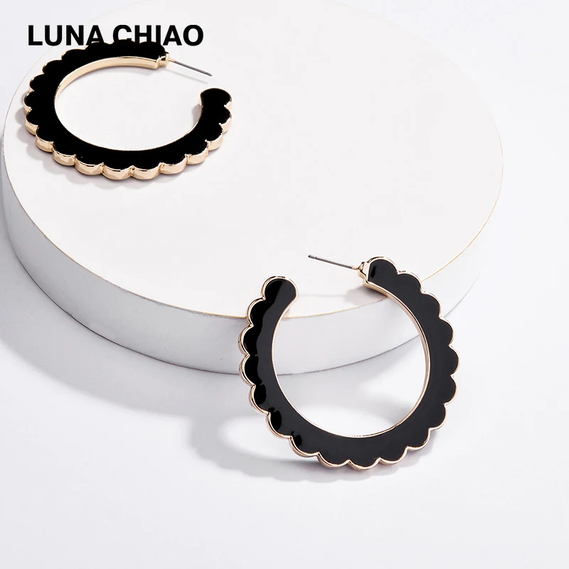 LUNA CHIAO модные украшения эмалированные металлические серьги обруч для женщин