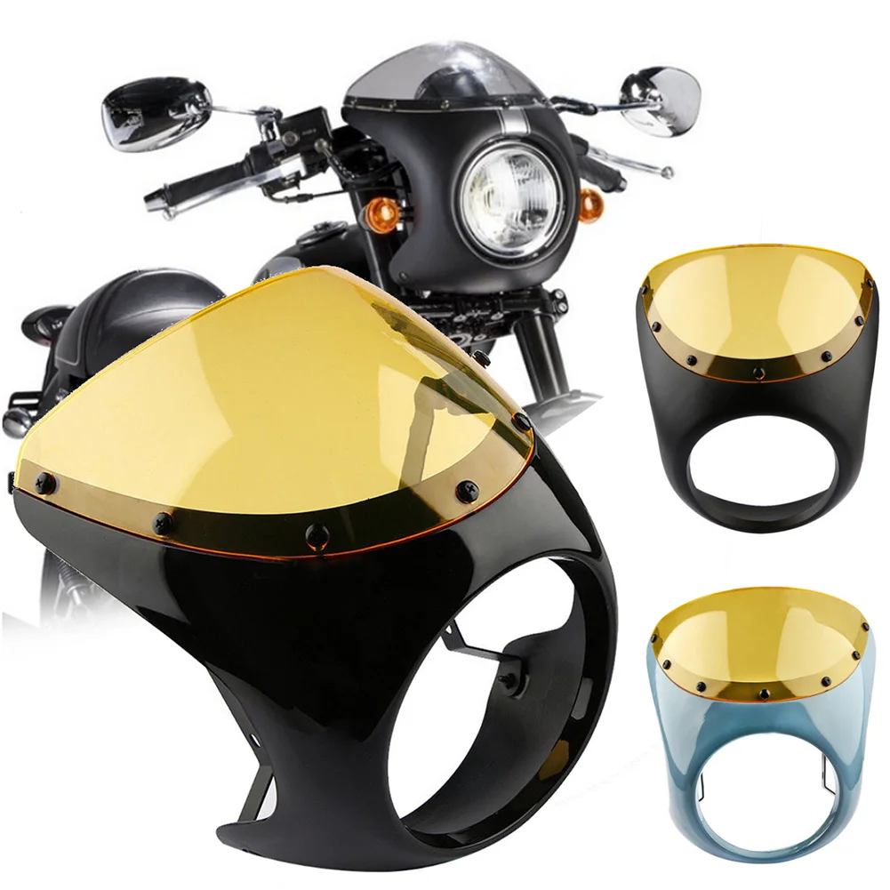 

Cafe Racer Handlebar Headlight Windshield 7 Inch Fairing Screen for Harley Motorcycle Universal Parts M8617