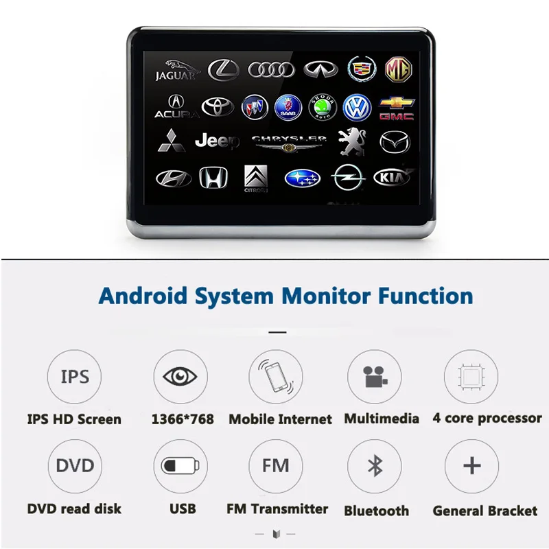2 шт./лот Android 6 0 подголовник автомобиля 10 1 дюймов HD экран dvd-плеер Поддержка
