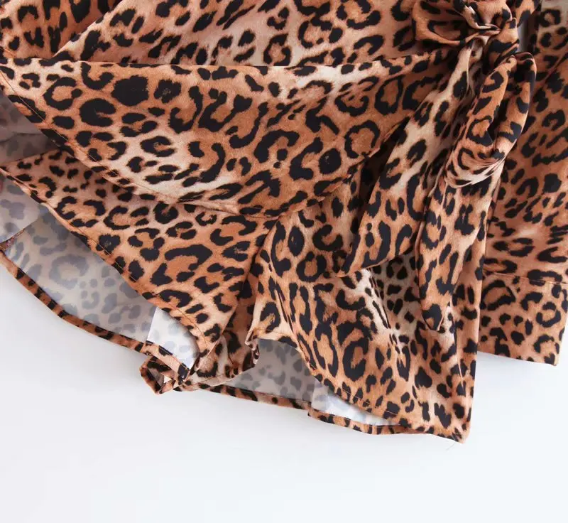 2018 Женские винтажные стильные леопардовая расцветка комбинезоны