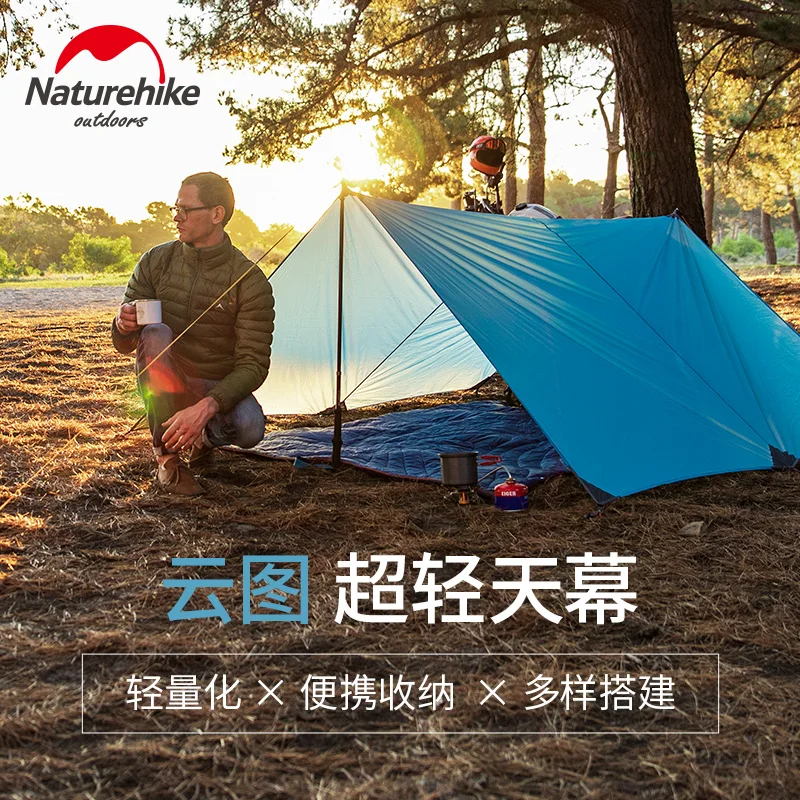 Naturehike, Сверхлегкий брезент, открытый, для кемпинга, для выживания, солнцезащитный тент, с серебряным покрытием, беседка, водонепроницаемый, пляжный тент
