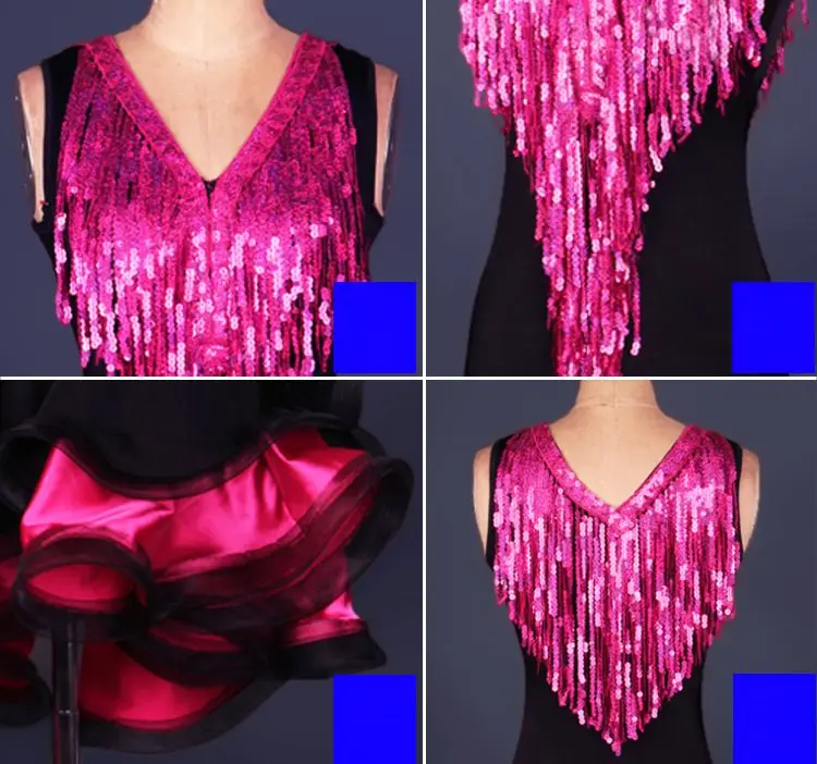 Платье для латинских танцев с блестками женщин и девочек платья соревнований по