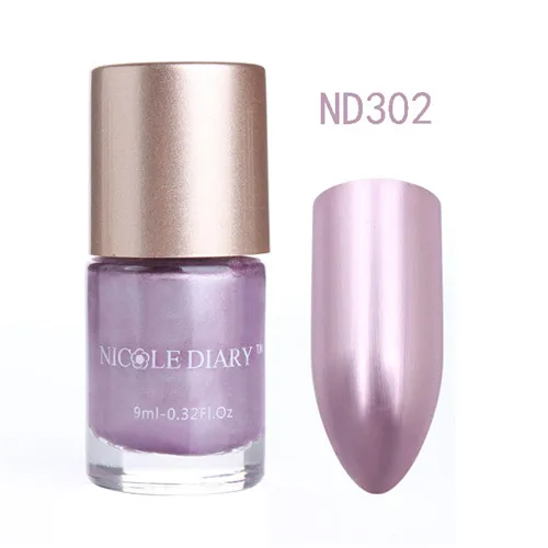 ND302 NICOLE DIARY 9 мл Лак для ногтей цветной зеркальный голографический лак для ногтей Декоративный маникюр лак для ногтей - Цвет: ND302