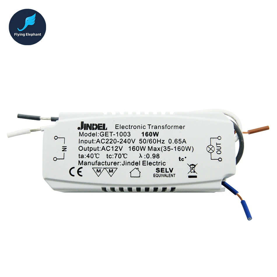 60W 105W 120W 160W jindel электронный трансформатор AC220-240V 50/60Hz для Кристалл Галогеновый вольфрамовый кварцевая лампа, получившая сертификат Европейского соответствия
