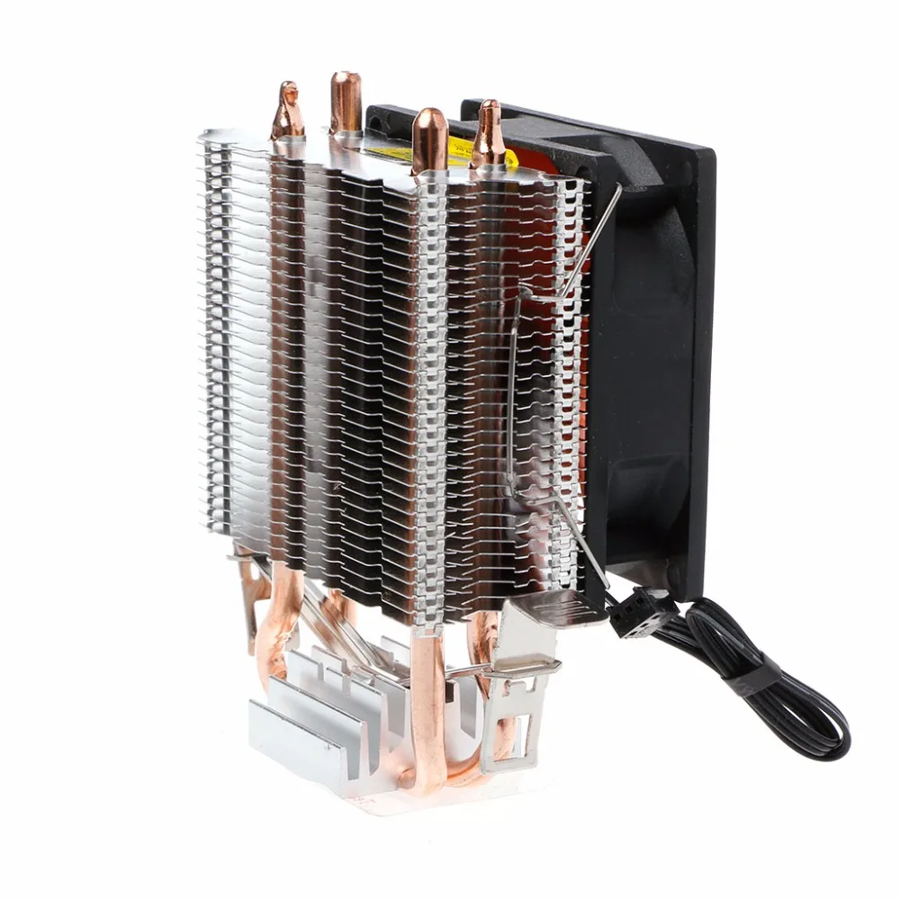 2 Heatpipe Алюминиевый ПК охлаждающий вентилятор для процессора Intel 775/1155/1151 AMD