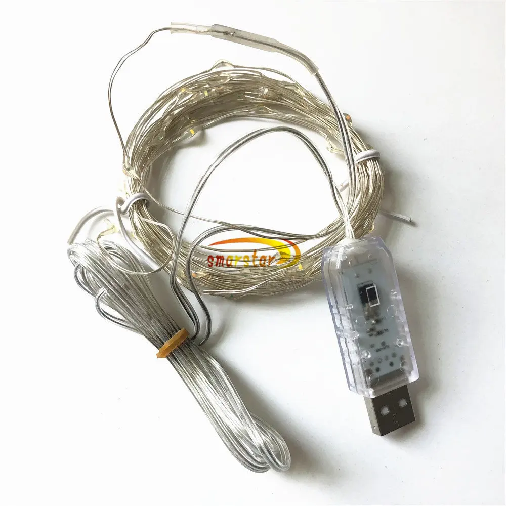 USB-штепсельная Беспроводная светодиодная гирлянда с регулировкой яркости 5 м 10
