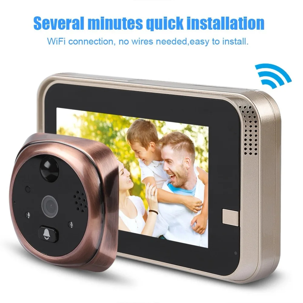 4,3 дюймов монитор видеодомофон беспроводной WiFi дверной Звонок камера mirilla WiFi 720P дверной просмотр ночной PIR Cam Camara